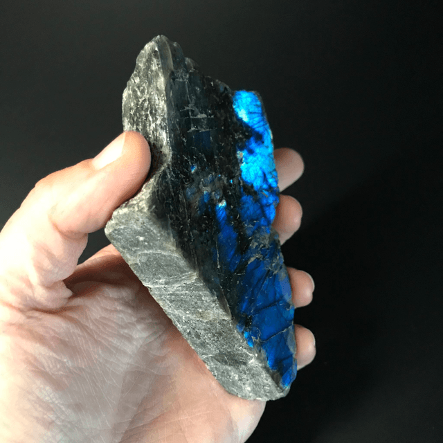 LABRADORITE BLEUE- Brut semi-polie [MADAGASCAR]