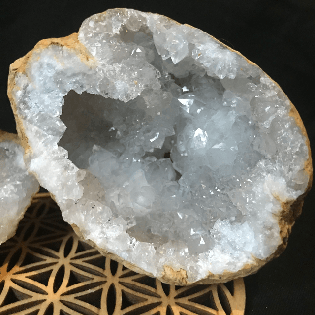 QUARTZ/CRISTAL DE ROCHE - Géode (le duo) MM du Maroc