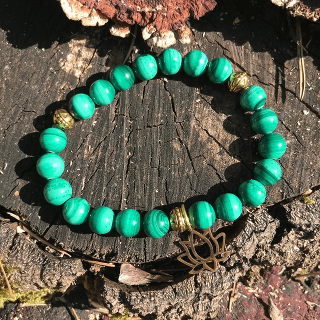 BRACELET MALA en Malachite du Congo MM