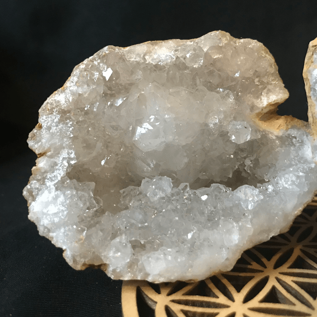 QUARTZ/CRISTAL DE ROCHE - Géode (le duo) MM du Maroc