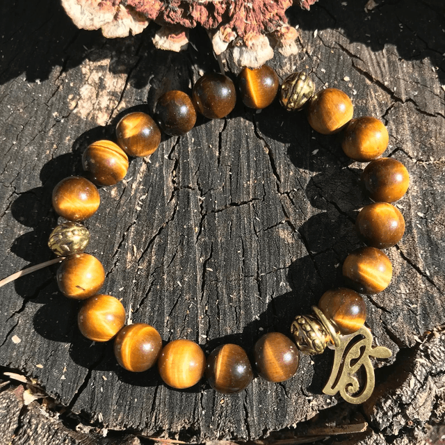 BRACELET MALA en Œil de Tigre d'Afrique du Sud PM