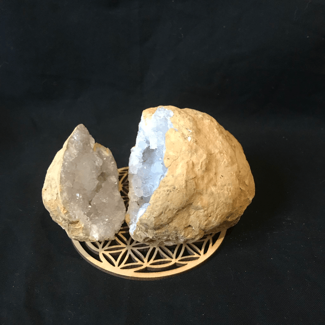 QUARTZ/CRISTAL DE ROCHE - Géode (le duo) MM du Maroc