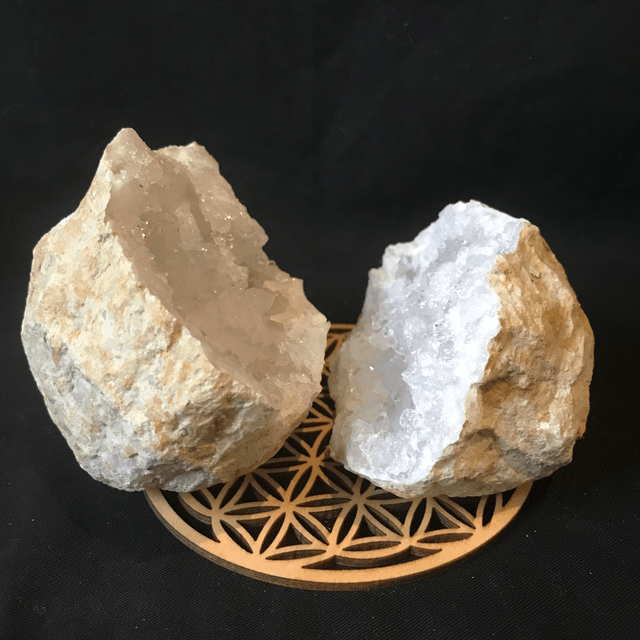 QUARTZ/CRISTAL DE ROCHE - Géode (le duo) GM du Maroc