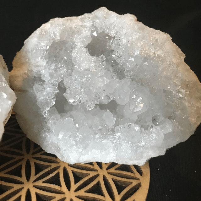 QUARTZ/CRISTAL DE ROCHE - Géode (le duo) GM du Maroc